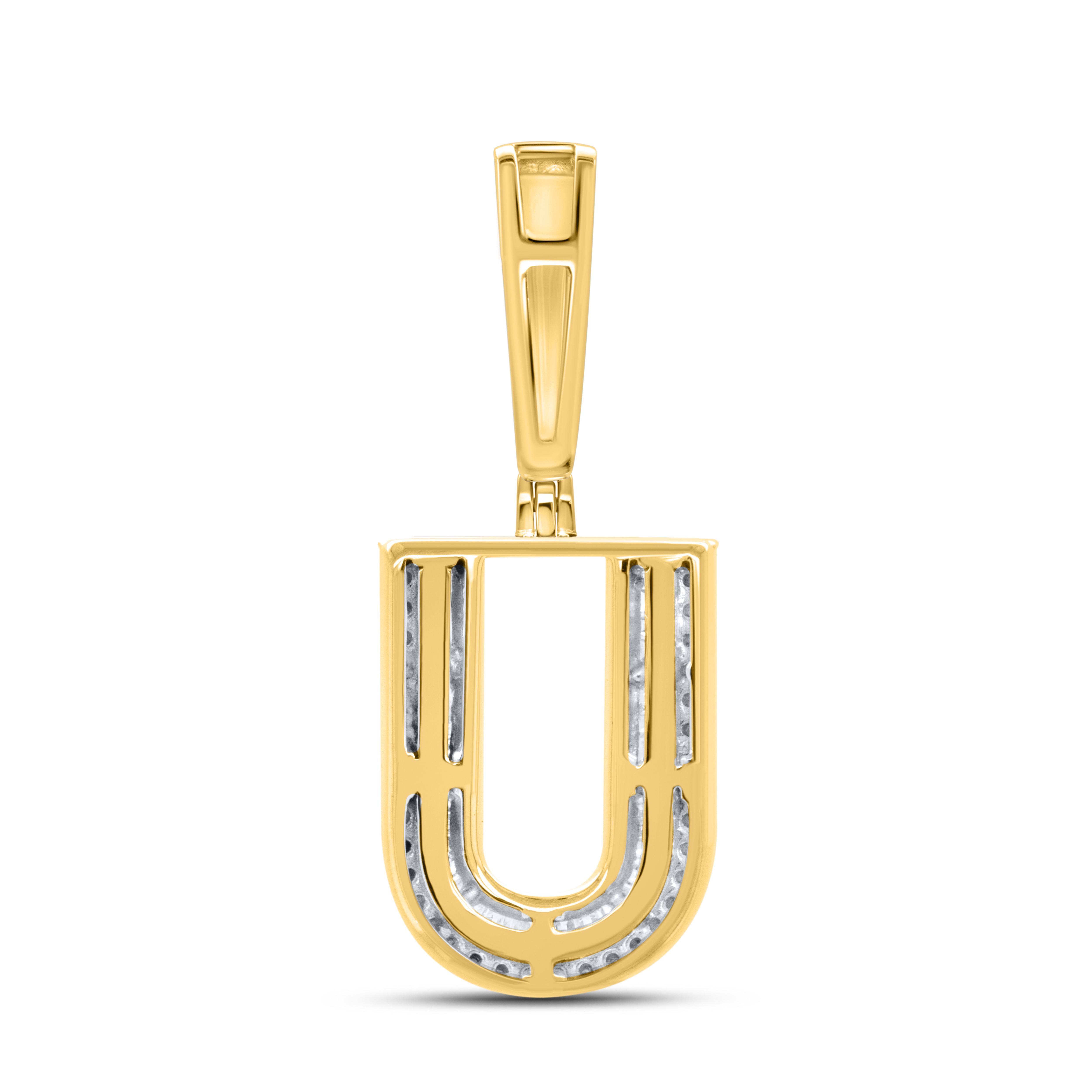 10kt yellow gold 0.46ctw Diamond Initial U Charm