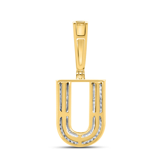 10kt yellow gold 0.46ctw Diamond Initial U Charm