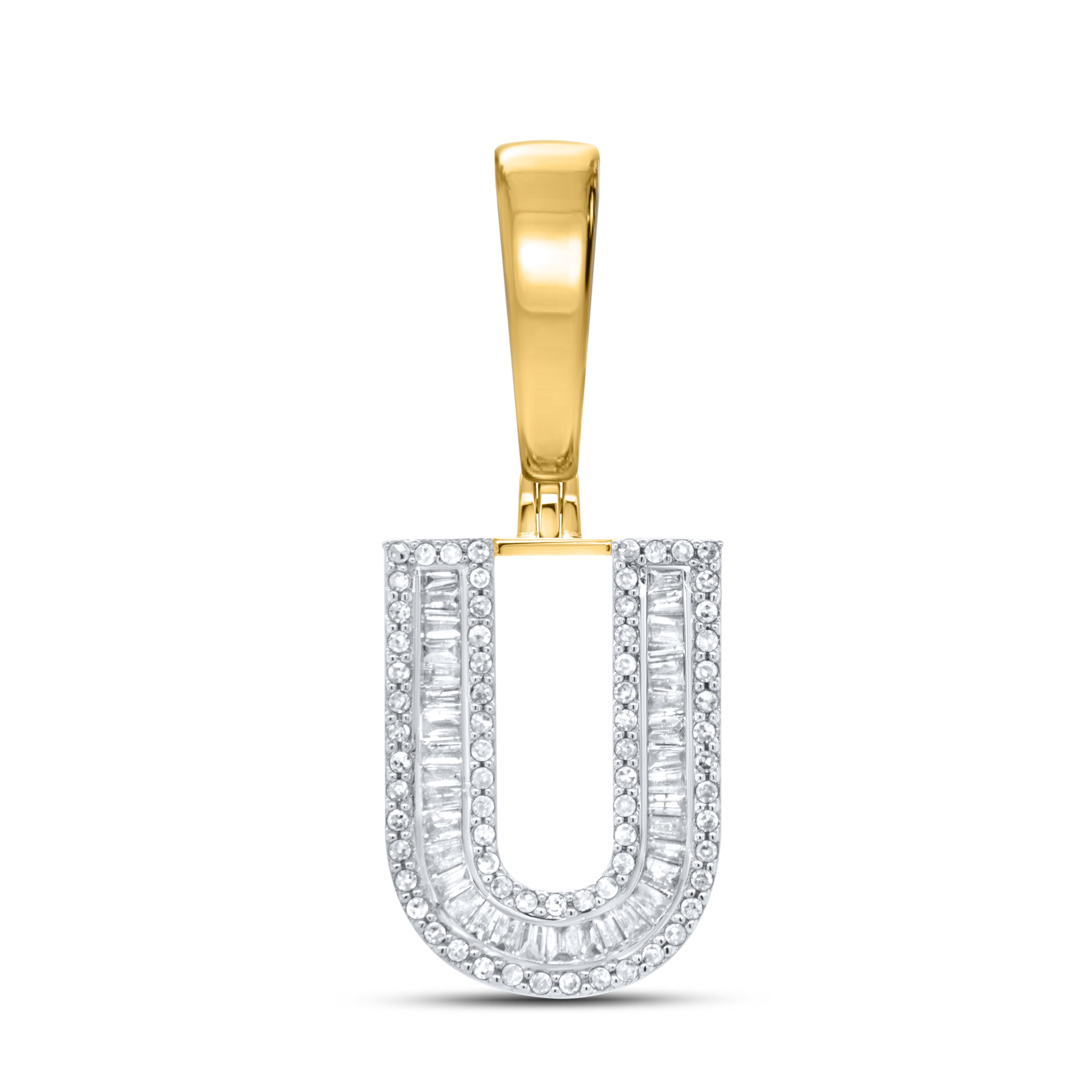 10kt yellow gold 0.46ctw Diamond Initial U Charm