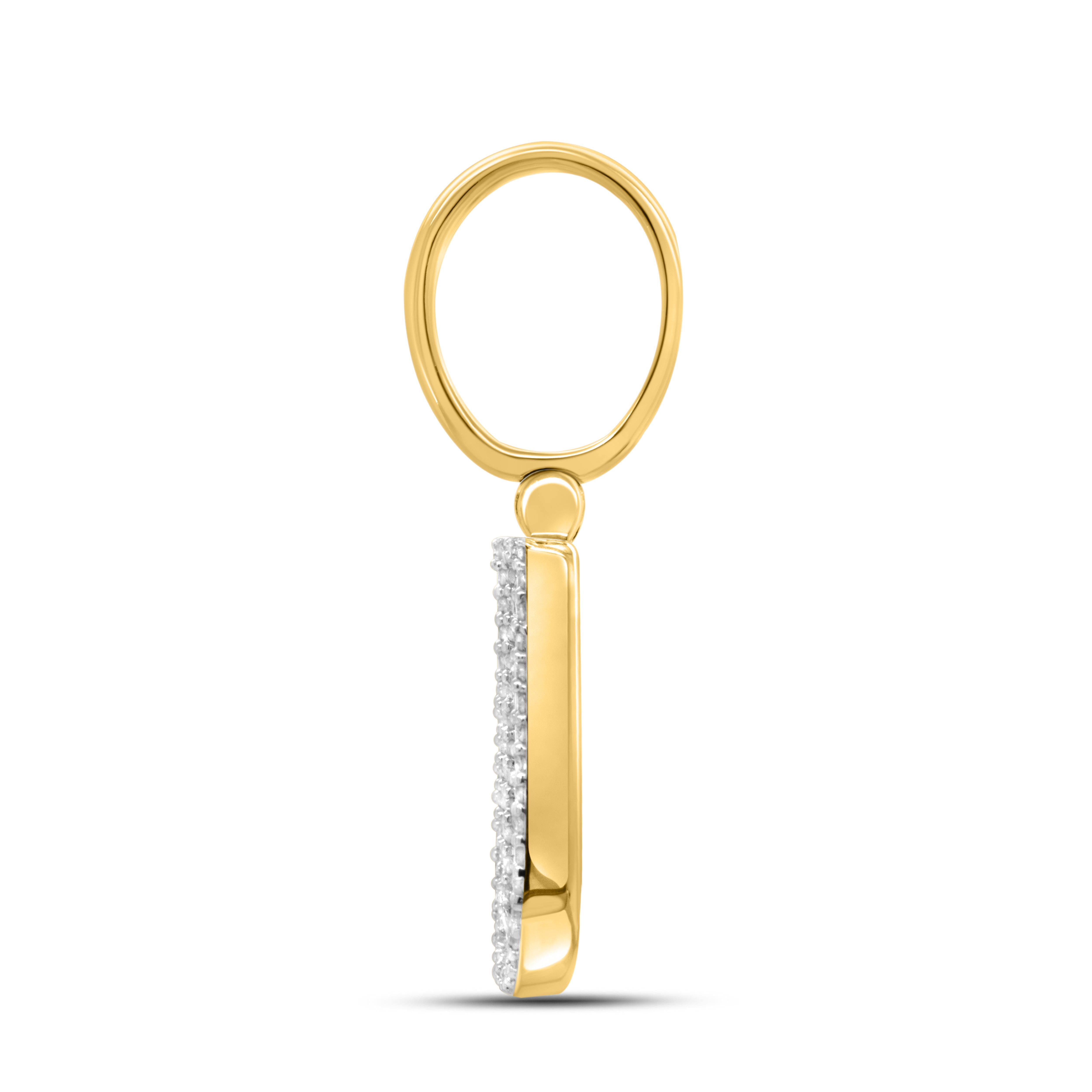 10kt yellow gold 0.46ctw Diamond Initial U Charm