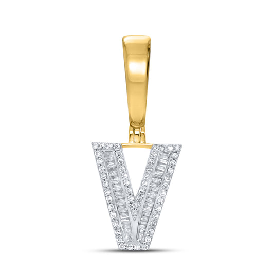 10kt yellow gold 0.33ctw Diamond Initial V Charm