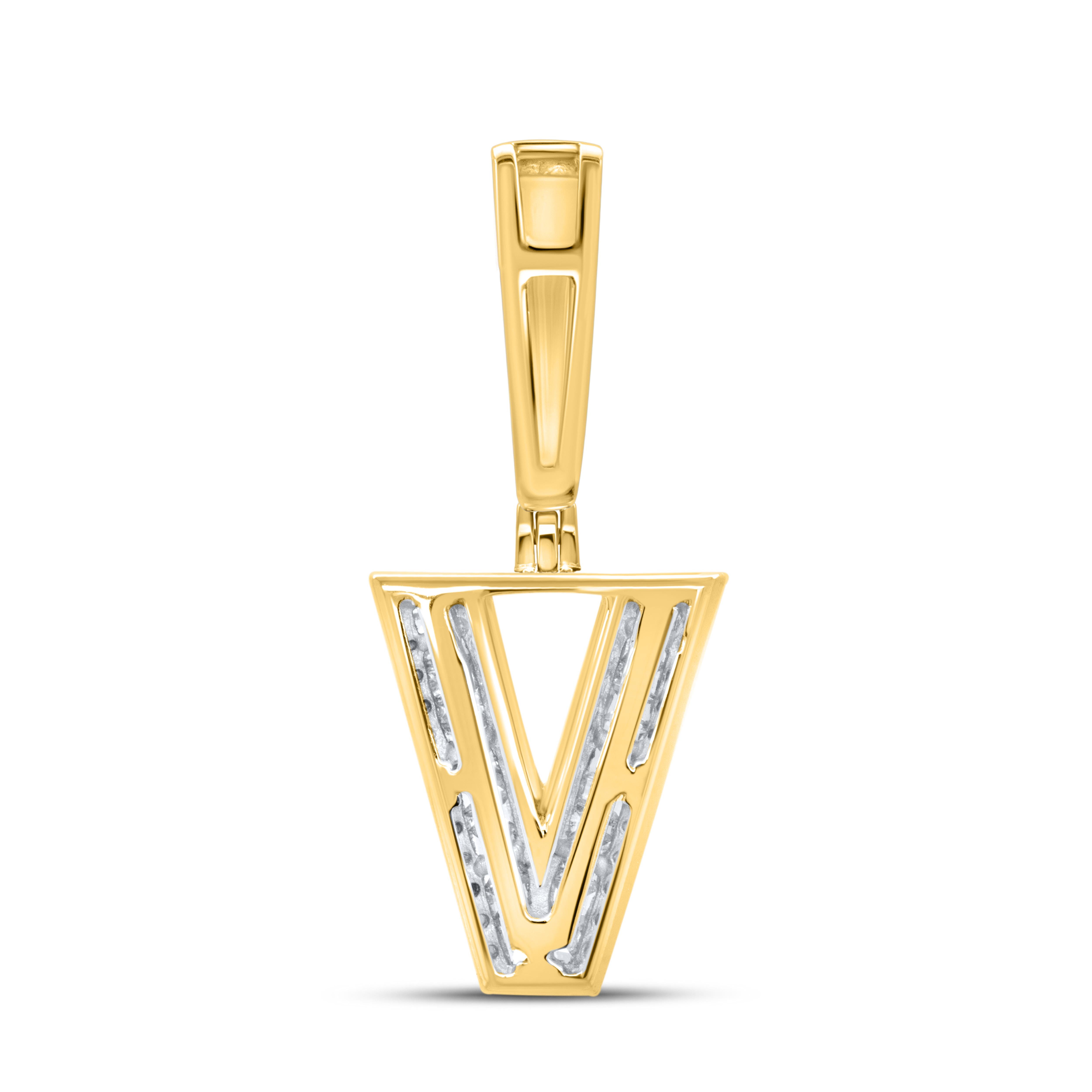 10kt yellow gold 0.33ctw Diamond Initial V Charm