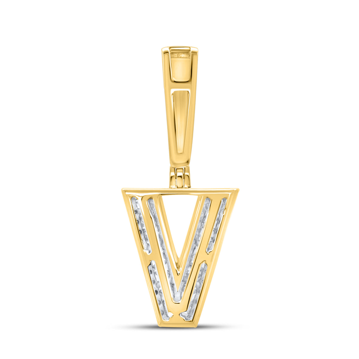 10kt yellow gold 0.33ctw Diamond Initial V Charm