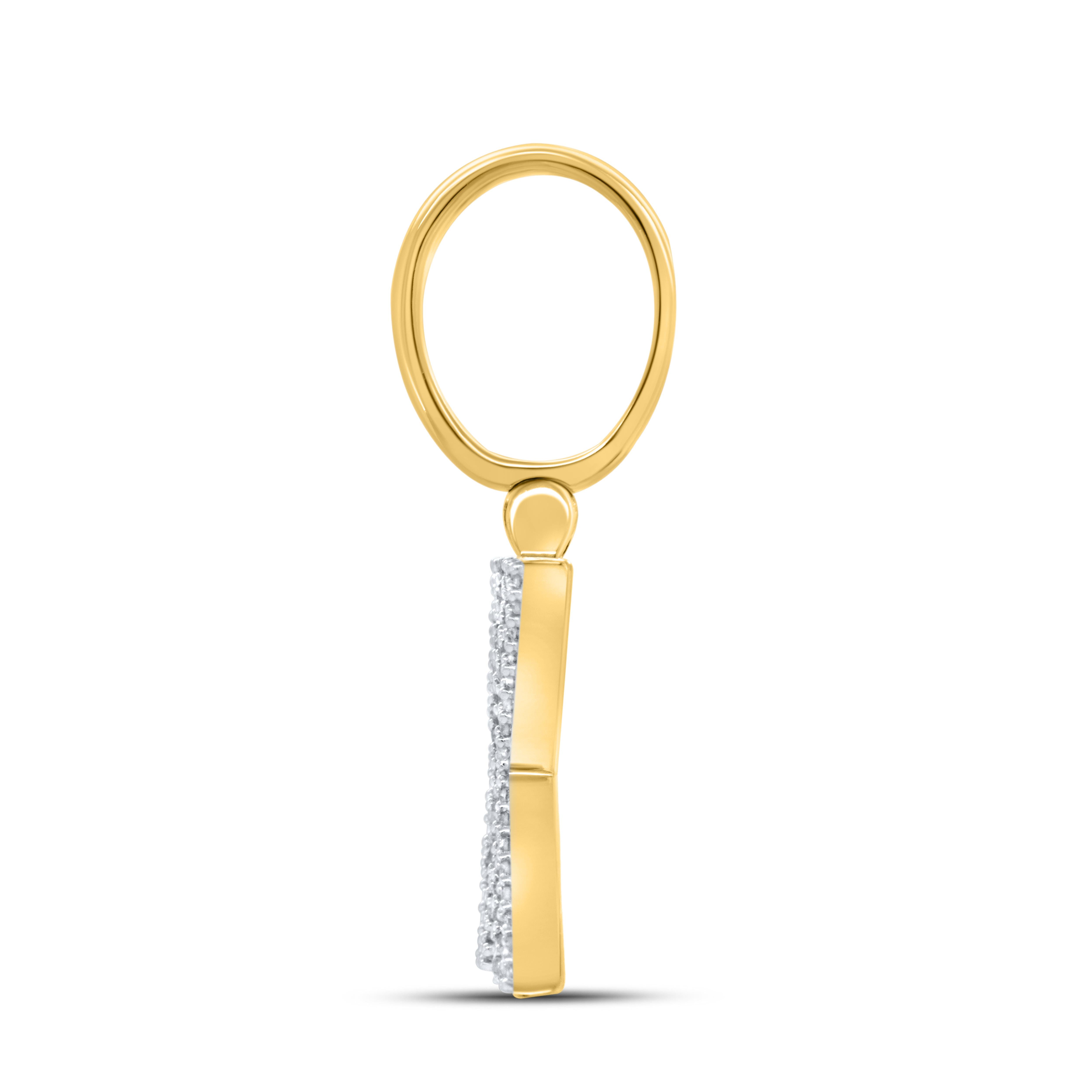 10kt yellow gold 0.40ctw Diamond Initial X Charm
