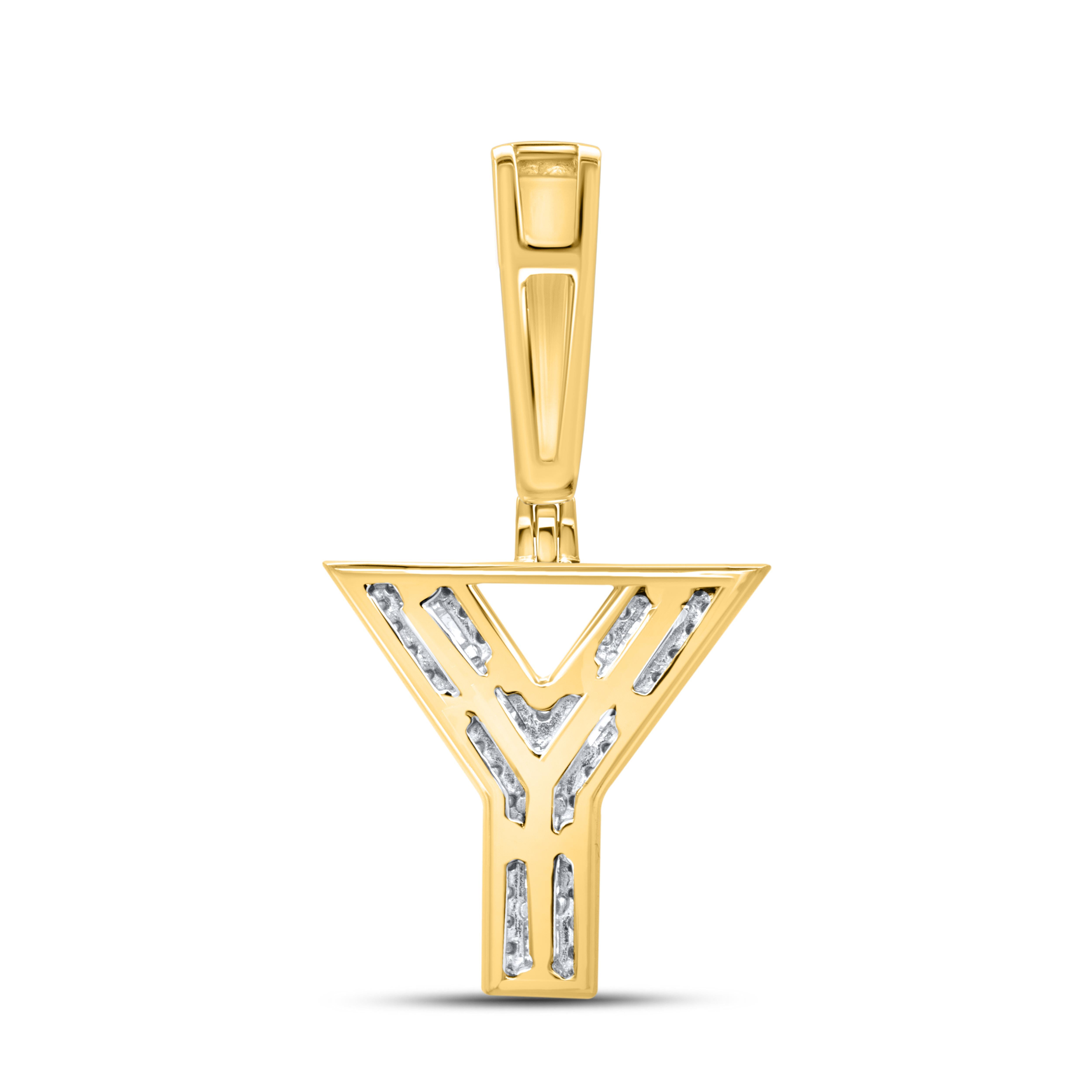 10kt yellow gold 0.30ctw Diamond Initial Y Charm