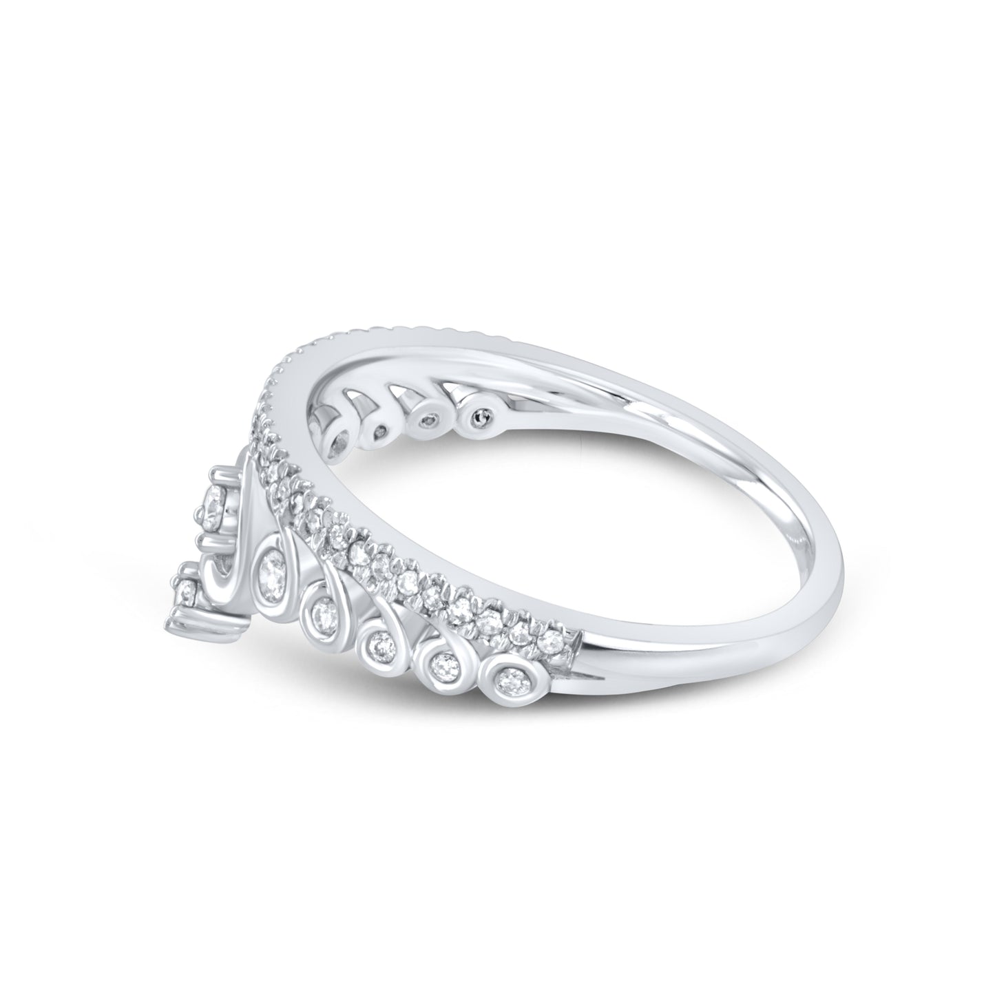 14kt White Gold 0.25 CTW Crown Diamond Ring