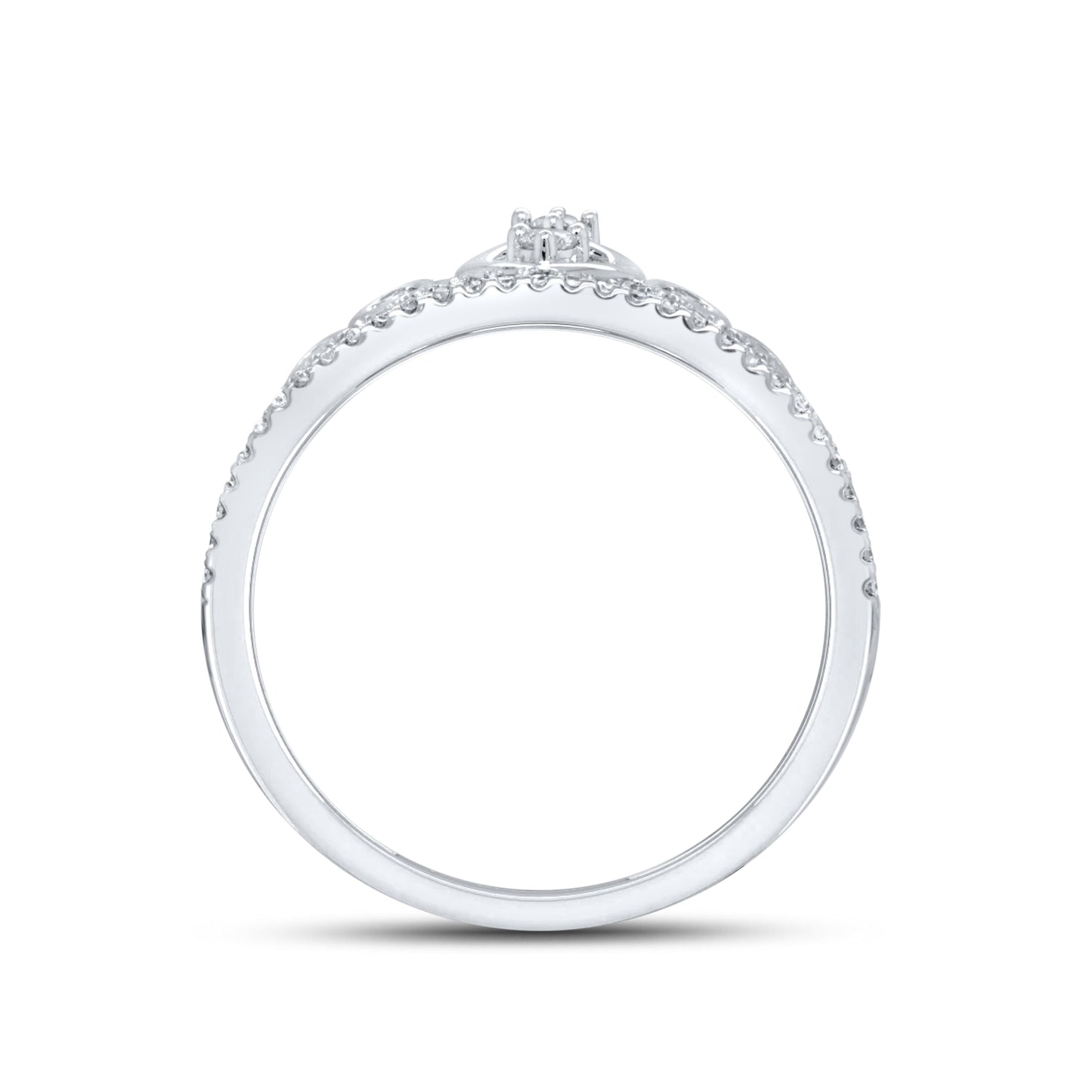 14kt White Gold 0.25 CTW Crown Diamond Ring