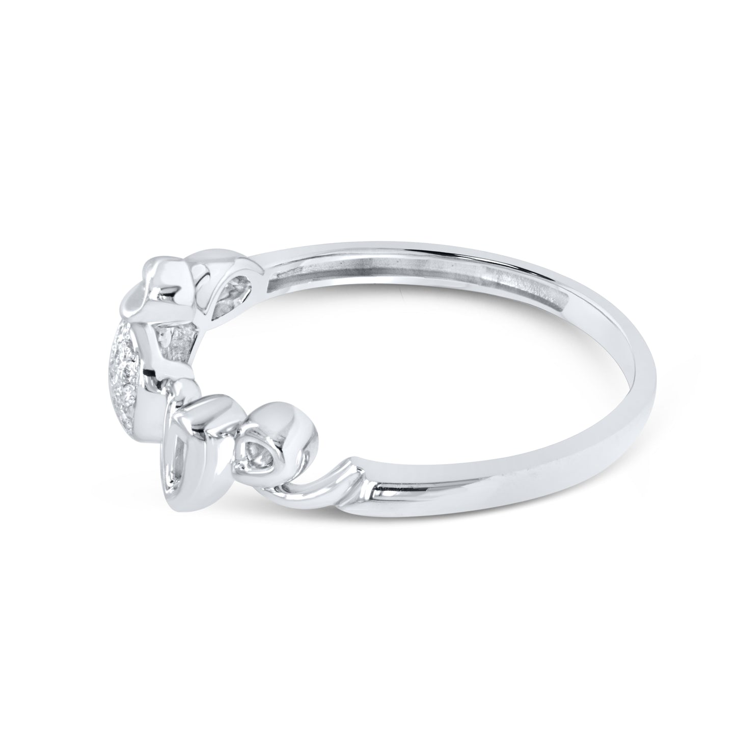 10kt White Gold 0.05 CTW Diamond love ring