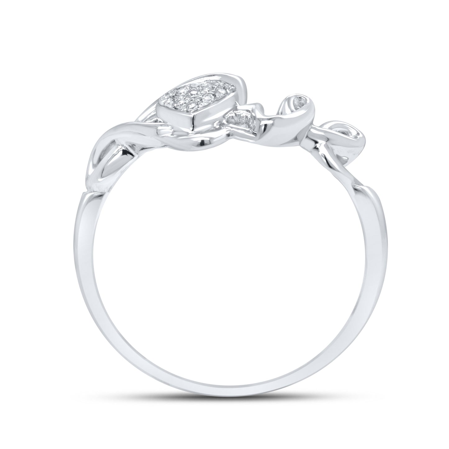 10kt White Gold 0.05 CTW Diamond love ring