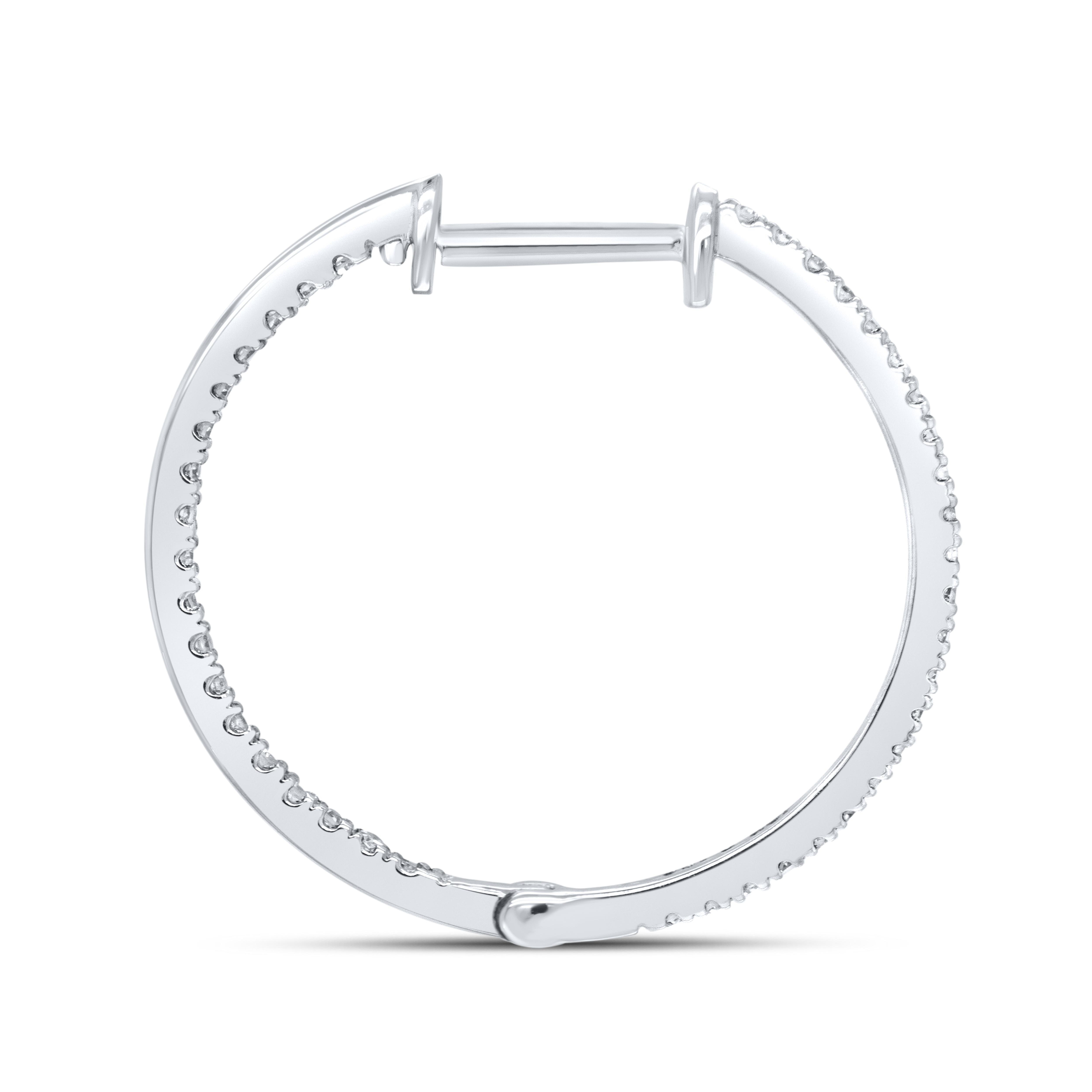 10kt White Gold 0.33 CTW Diamond Hoop Earring