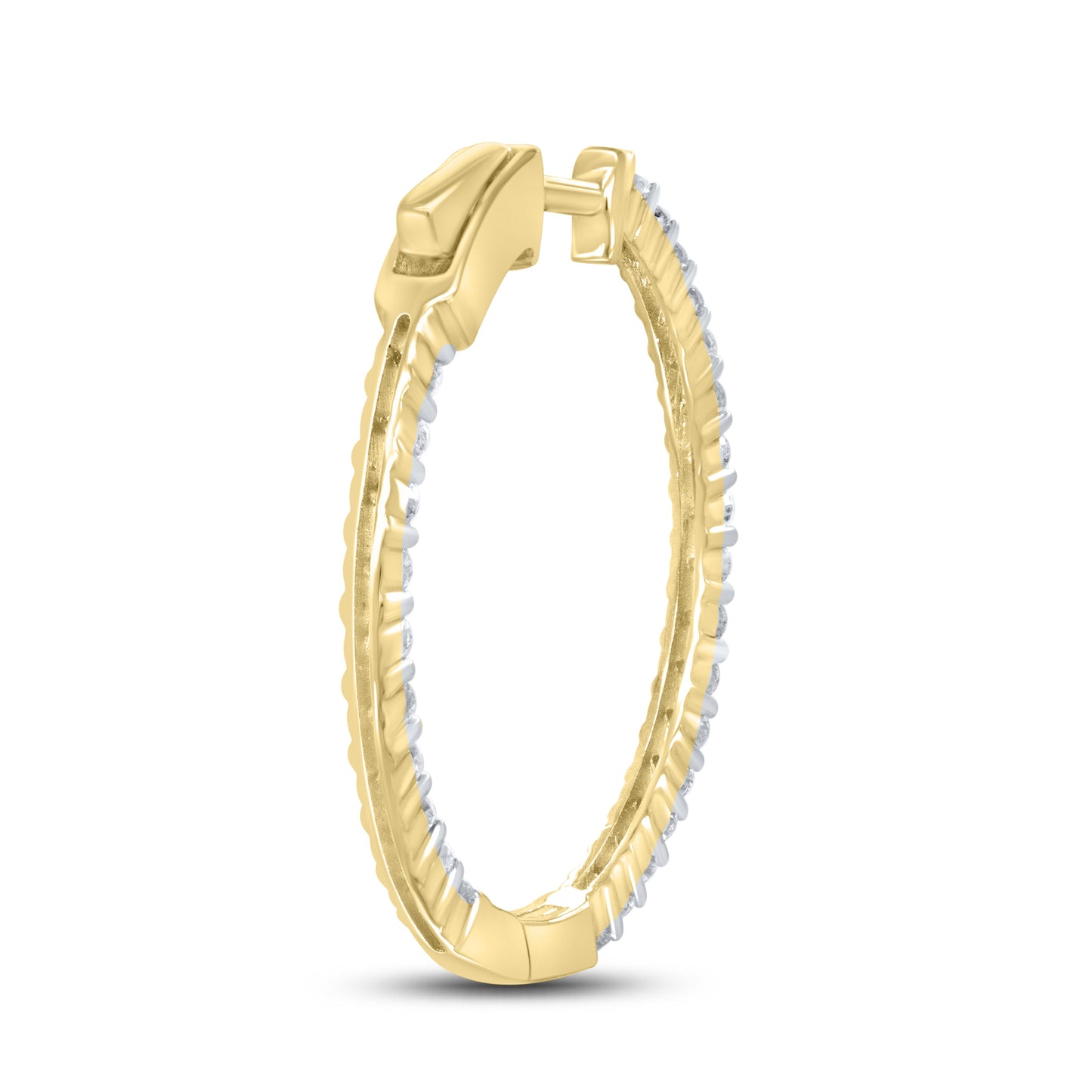 10kt Yellow Gold 2 CTW Diamond Hoop Earring