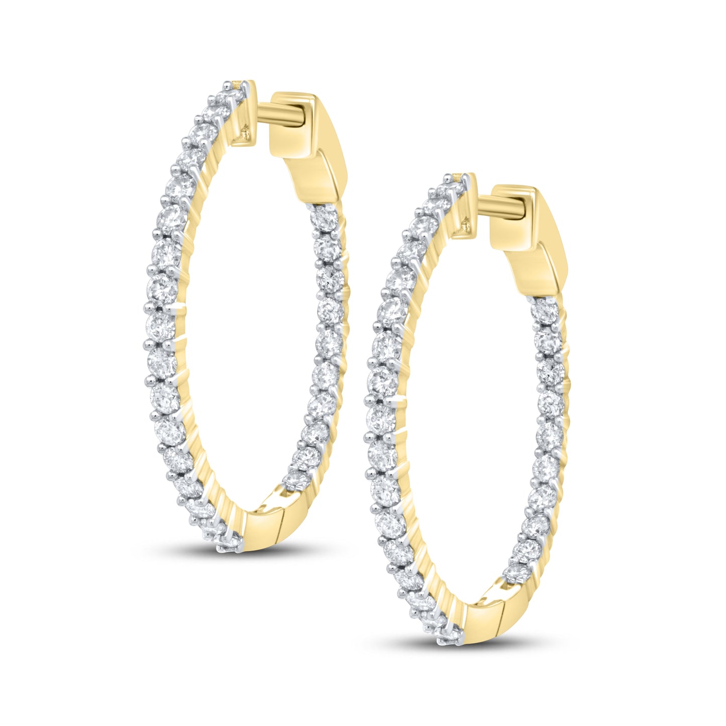 10kt Yellow Gold 2 CTW Diamond Hoop Earring