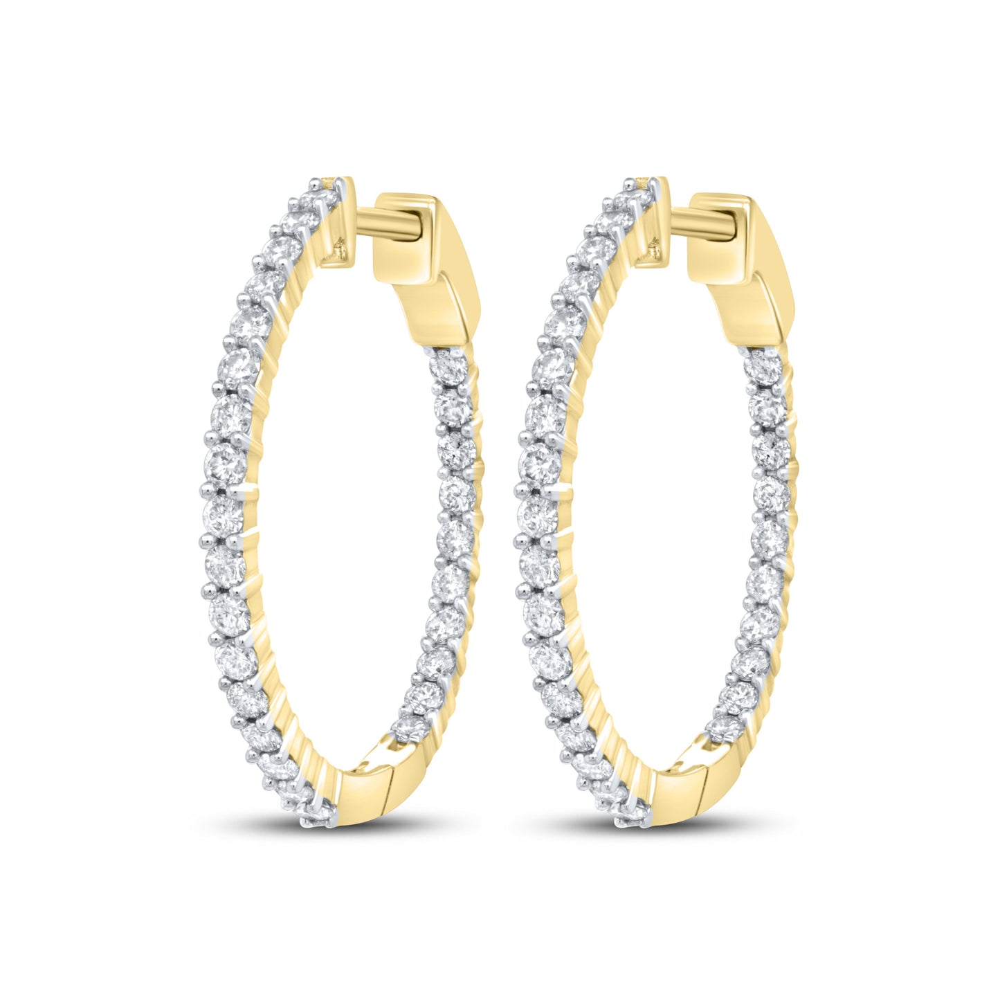 10kt Yellow Gold 2 CTW Diamond Hoop Earring