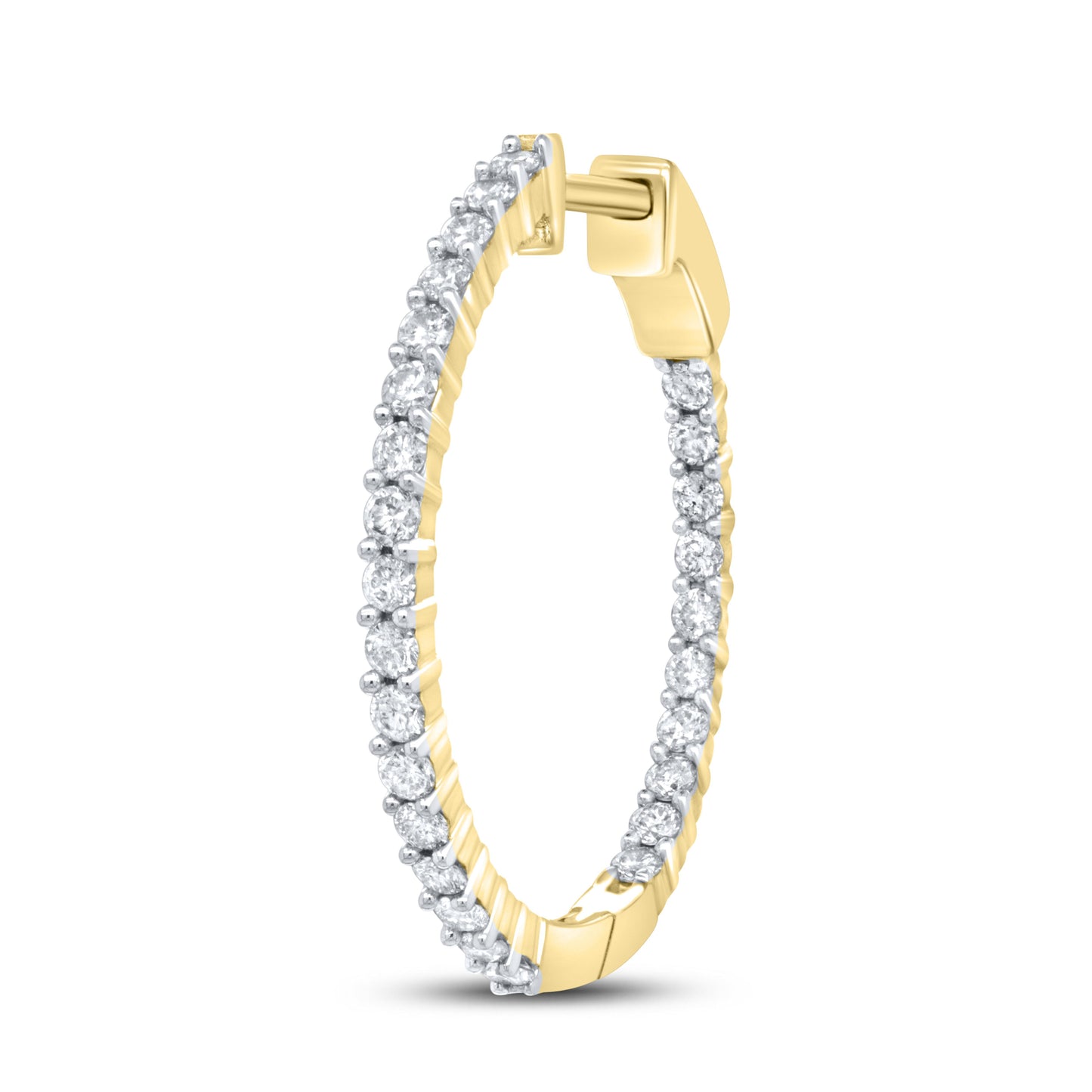 10kt Yellow Gold 2 CTW Diamond Hoop Earring