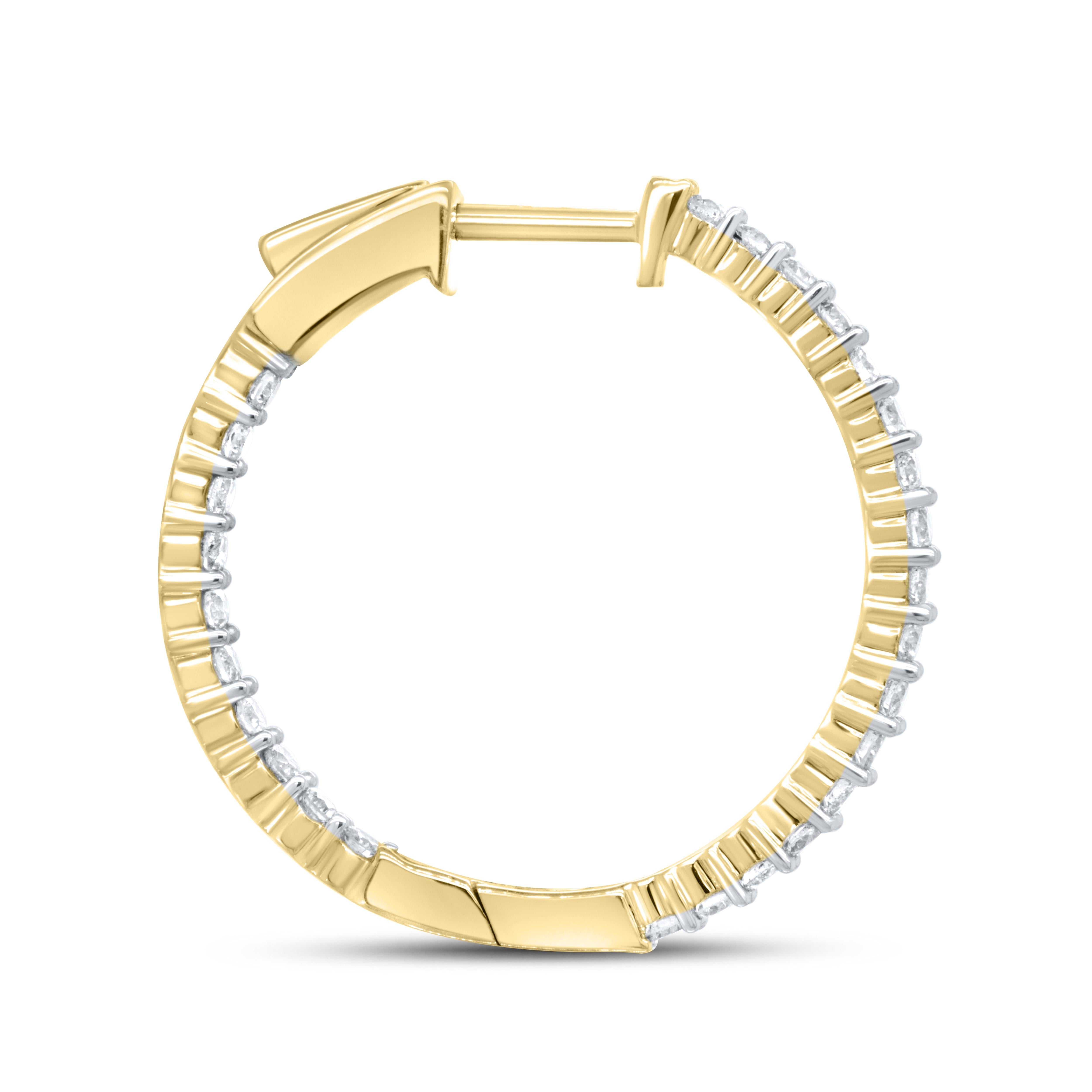 10kt Yellow Gold 2 CTW Diamond Hoop Earring