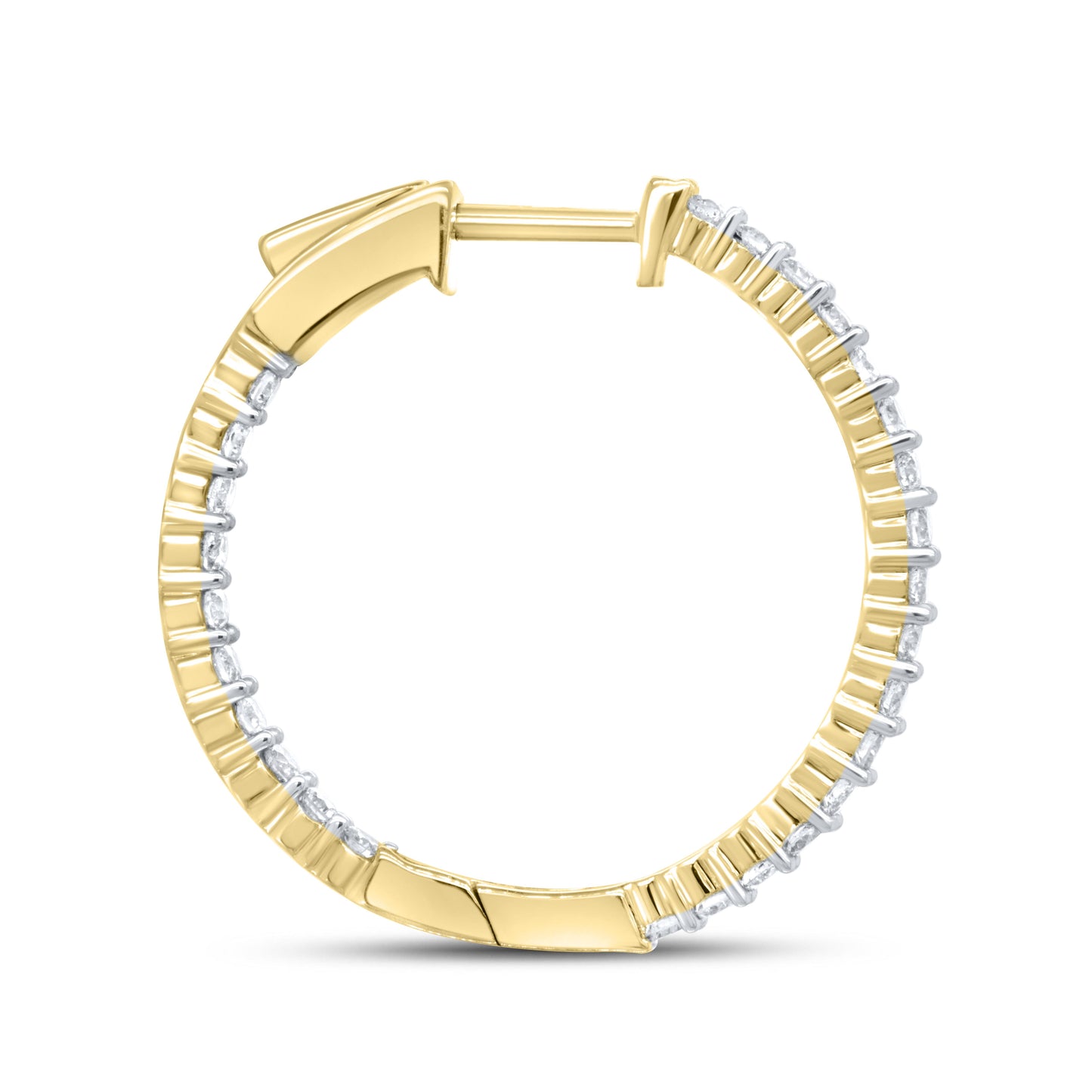 10kt Yellow Gold 2 CTW Diamond Hoop Earring