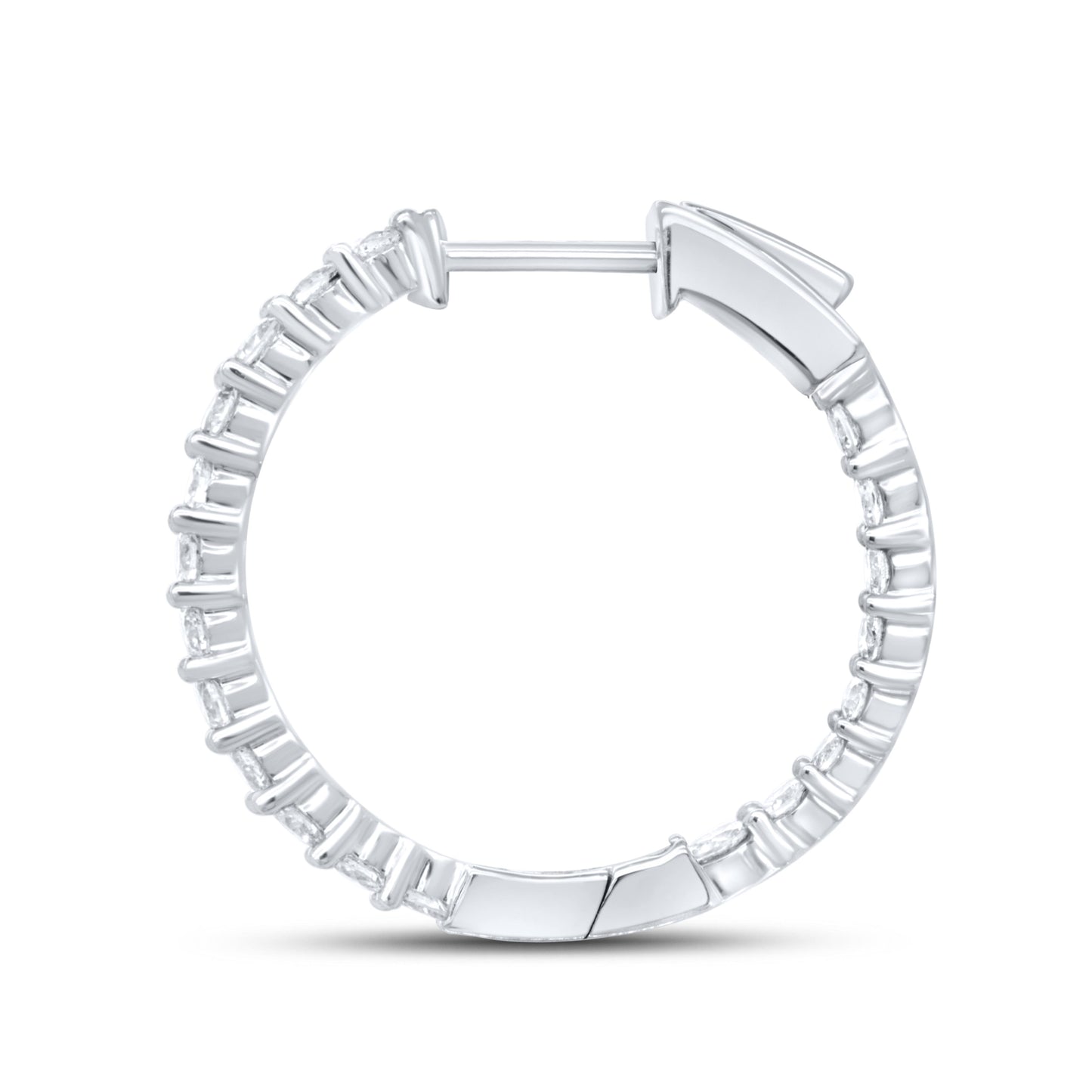 10kt White Gold 2 CTW Diamond Hoop Earring