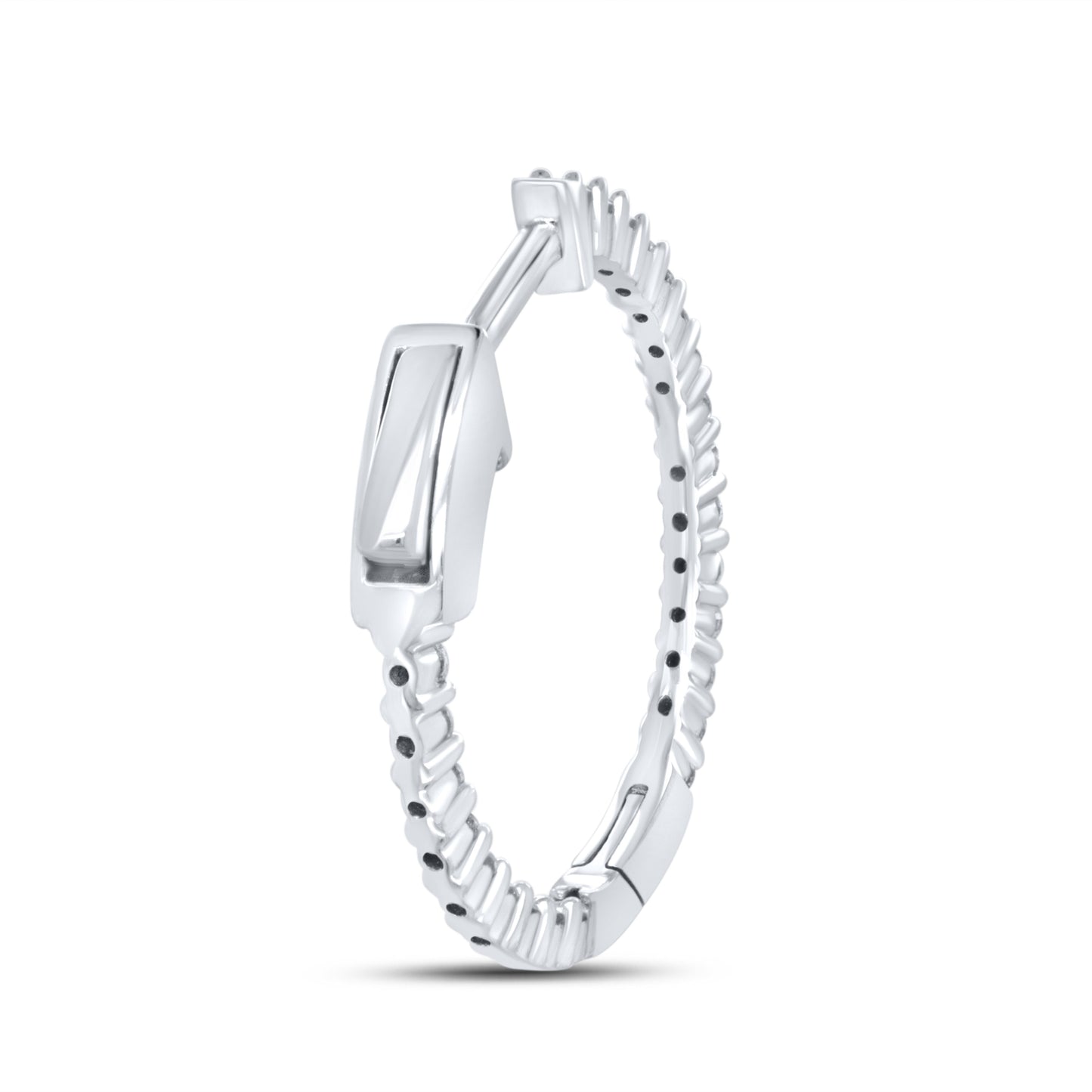 10kt White Gold 0.50 CTW Diamond Hoop Earring