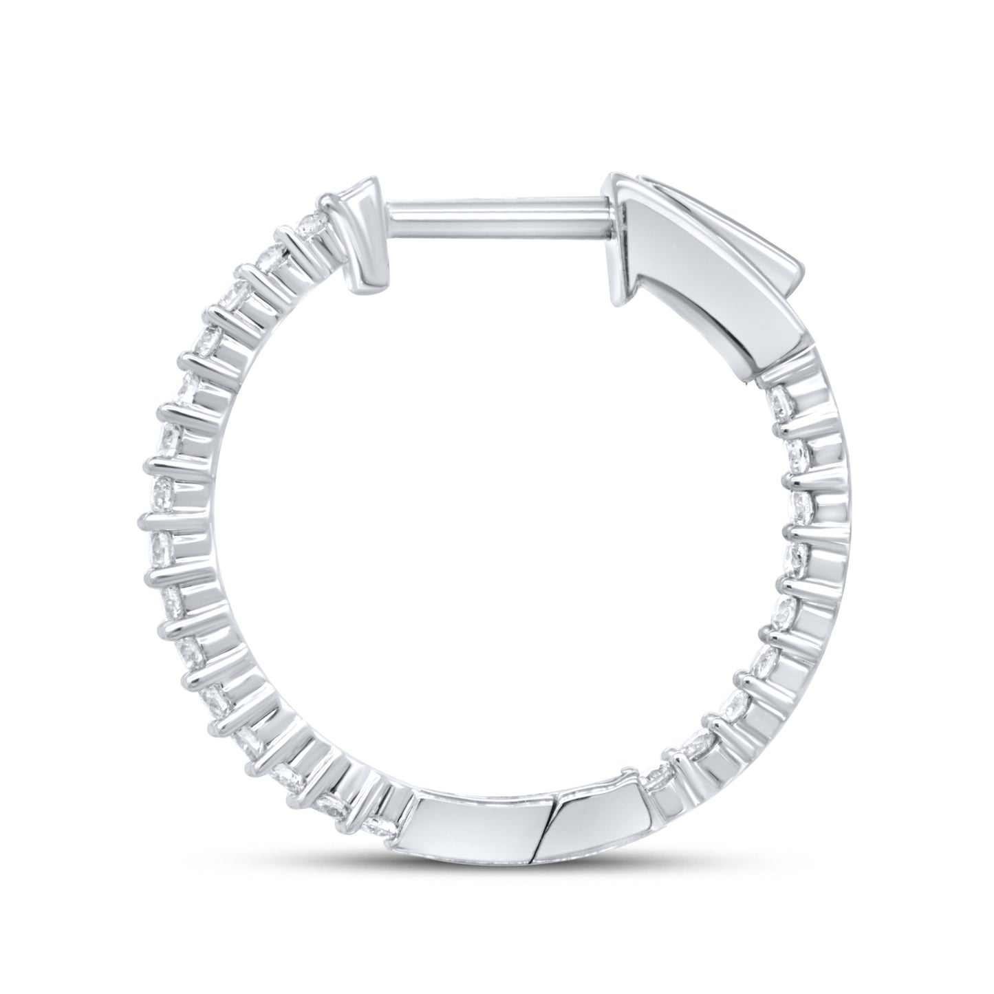 10kt White Gold 0.50 CTW Diamond Hoop Earring