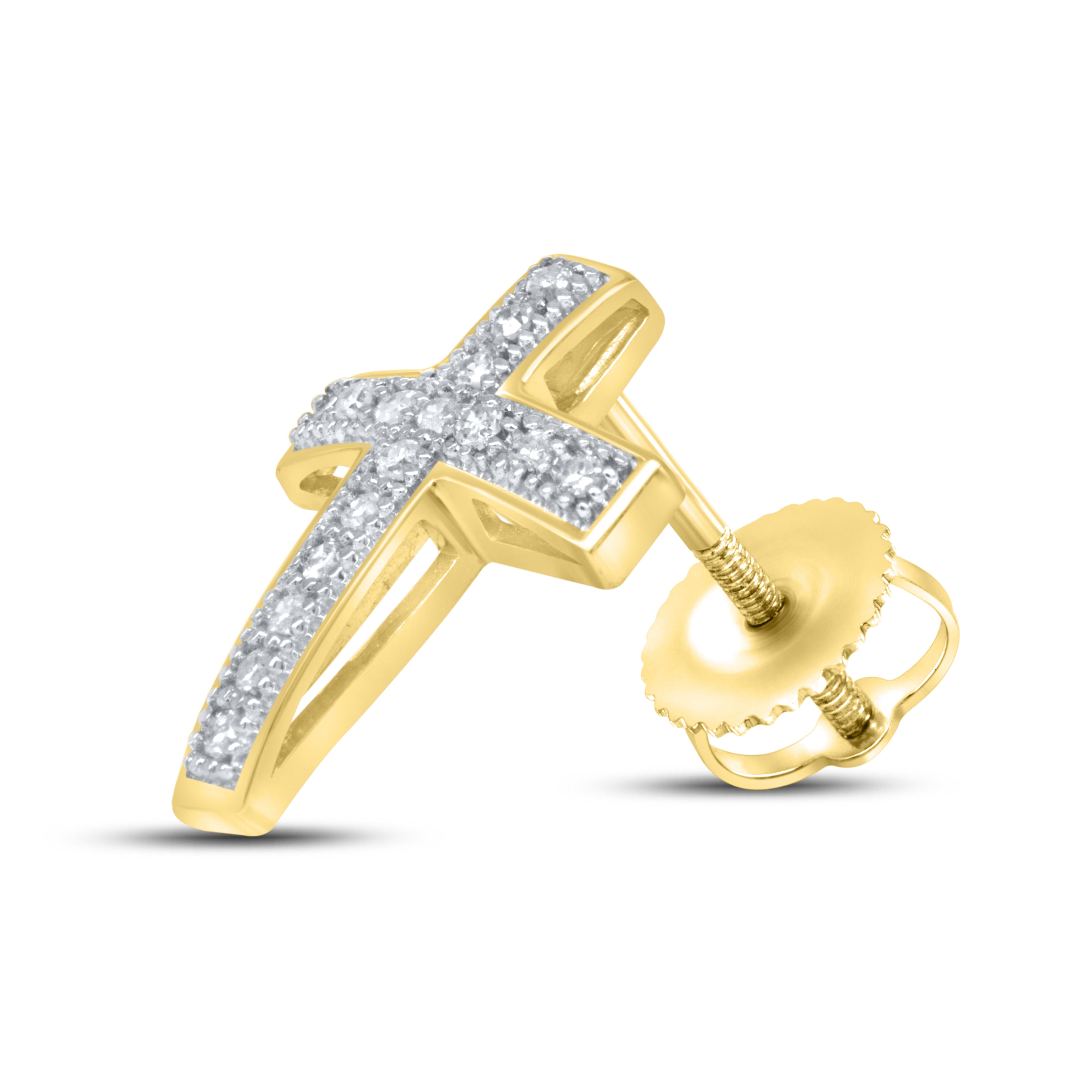 10KT YELLOW GOLD 0.10 CTW Diamond Earrings