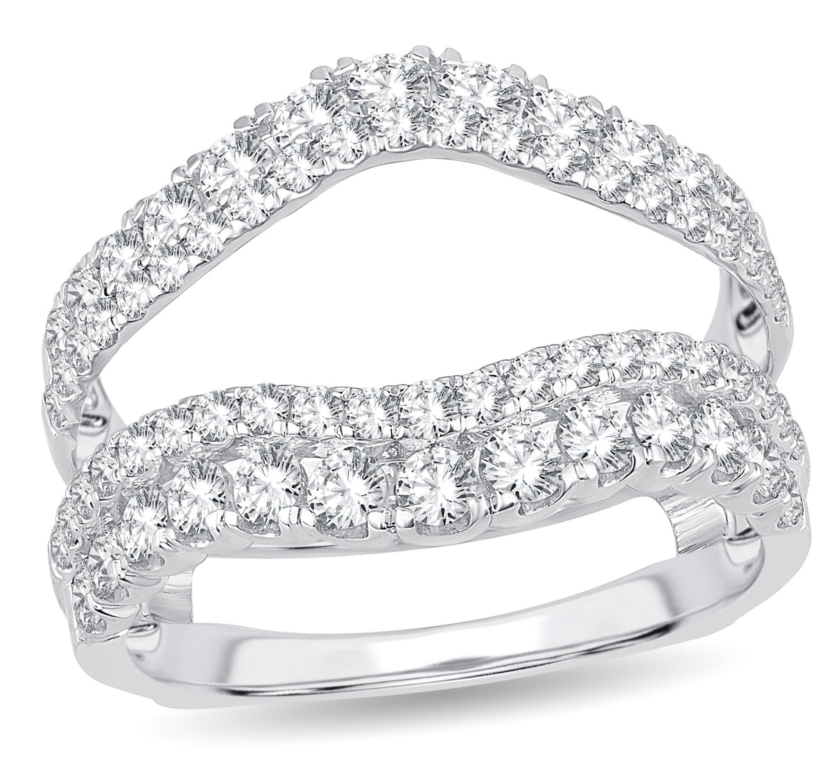14KT WHITE GOLD 1.50 CTW ROUND LAB DIAMOND GUARD RING