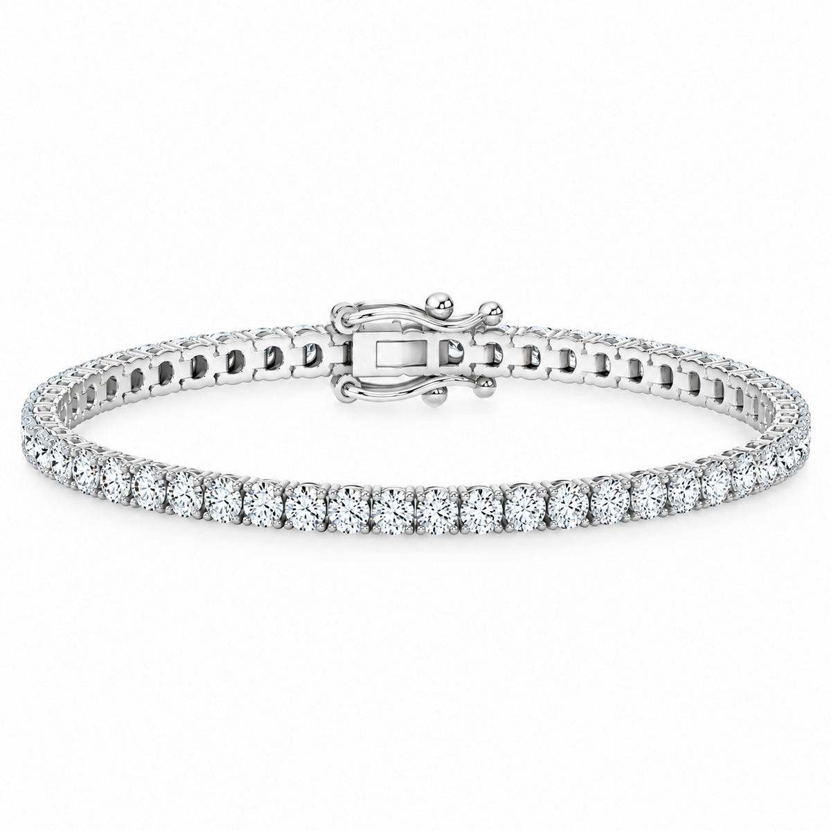 14KT WHITE GOLD 3 CTW  ROUND SHAPE LAB DIAMOND BRACELET