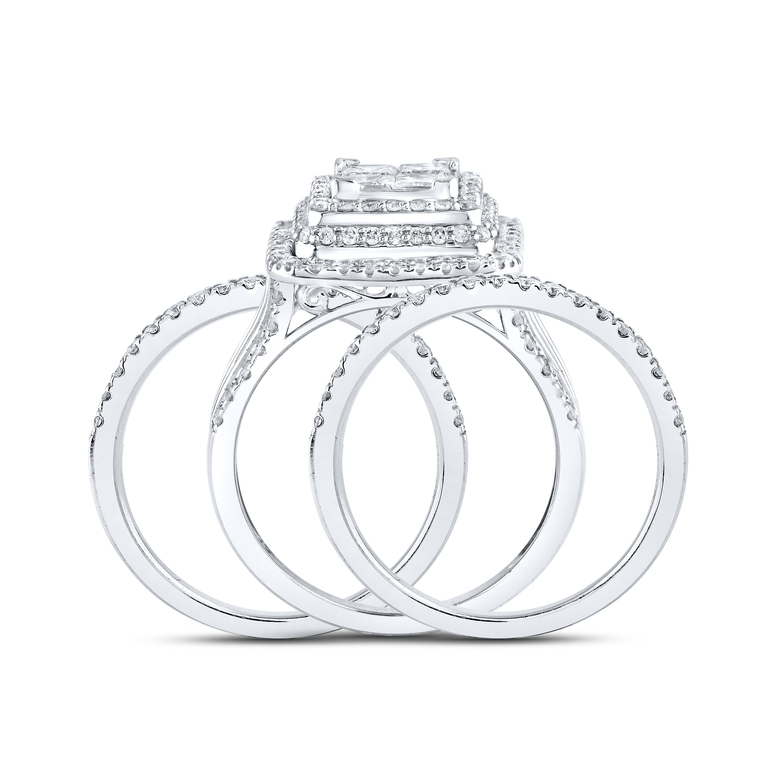 14KT WHITE GOLD 2 CTW DIAMOND BRIDAL RING SET