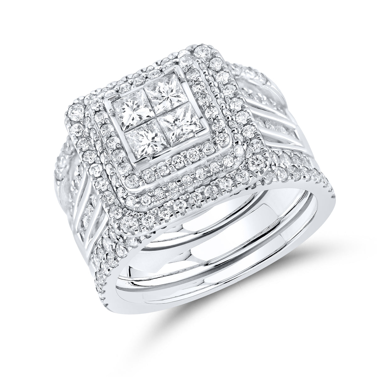 14KT WHITE GOLD 2 CTW DIAMOND BRIDAL RING SET