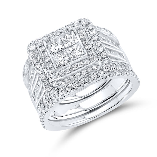 14KT WHITE GOLD 2 CTW DIAMOND BRIDAL RING SET