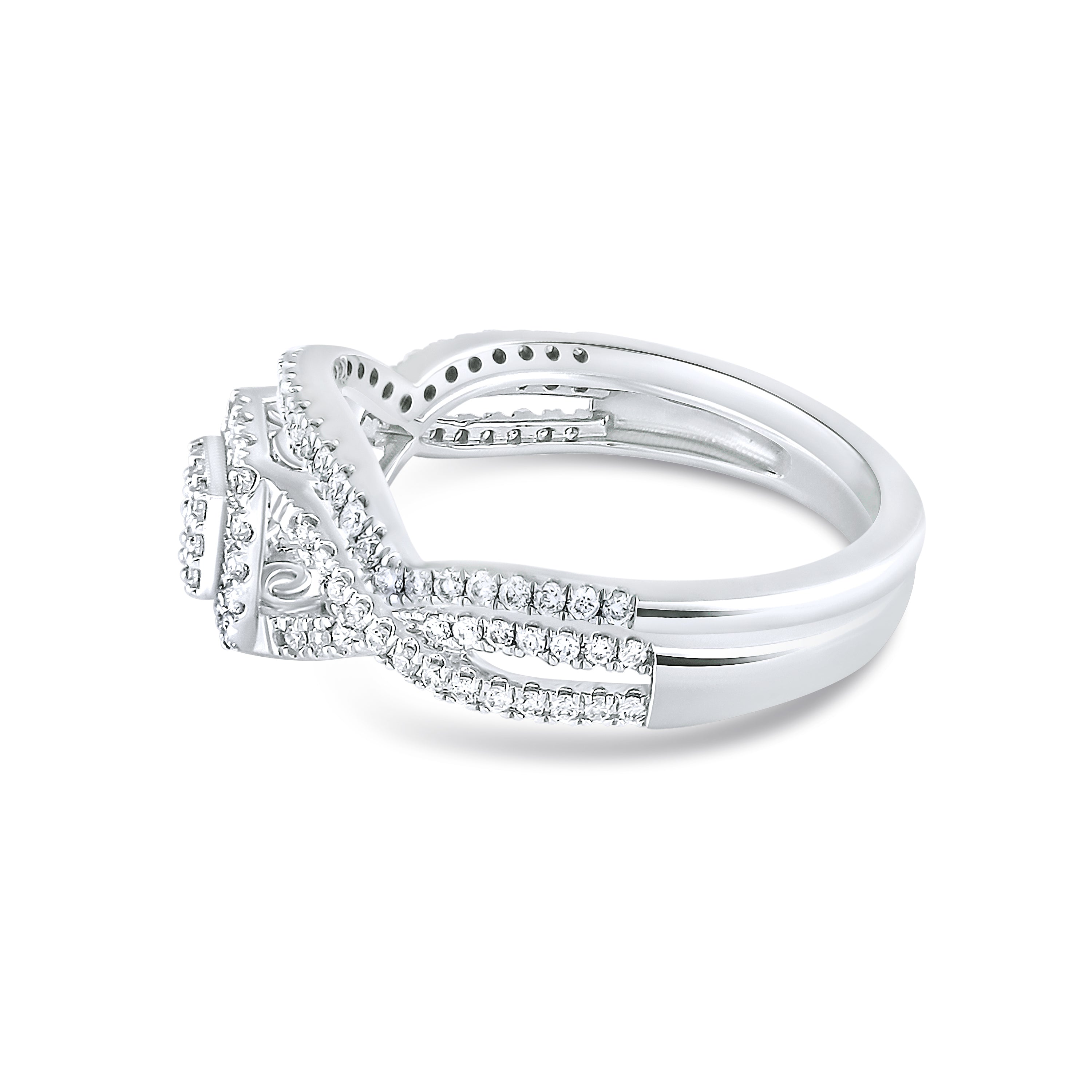 10kt White Gold 0.50 ctw  Natural Diamond bridal ring set