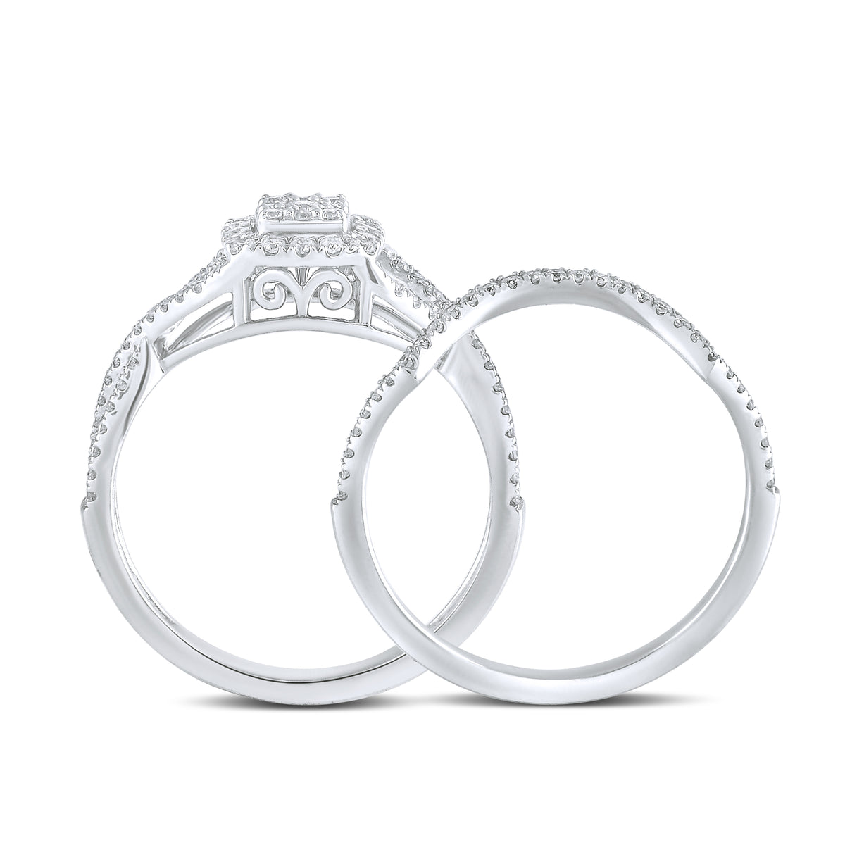 10kt White Gold 0.50 ctw  Natural Diamond bridal ring set