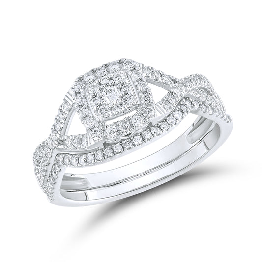 10kt White Gold 0.50 ctw  Natural Diamond bridal ring set