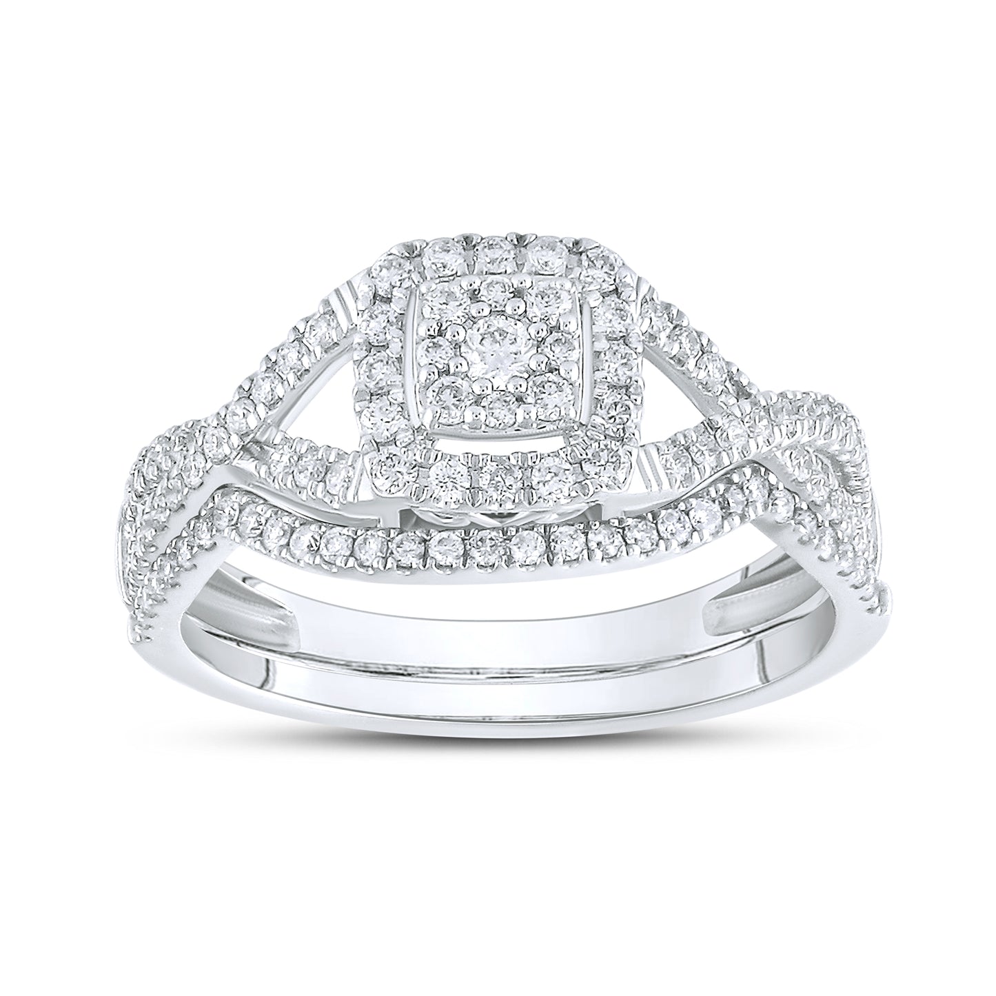 10kt White Gold 0.50 ctw  Natural Diamond bridal ring set