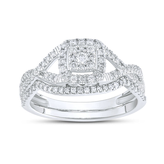 10kt White Gold 0.50 ctw  Natural Diamond bridal ring set
