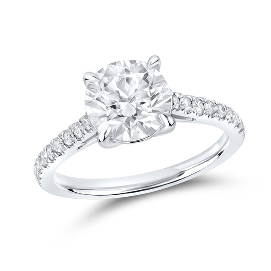 14k White Gold 1.25 CTW Lab Diamond solitaire Ring