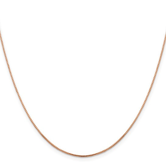 14KT Rose Gold 1mm Sparkle Octagonal Box Chain
