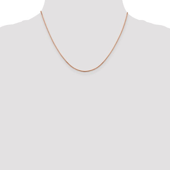 14KT Rose Gold 1mm Sparkle Octagonal Box Chain