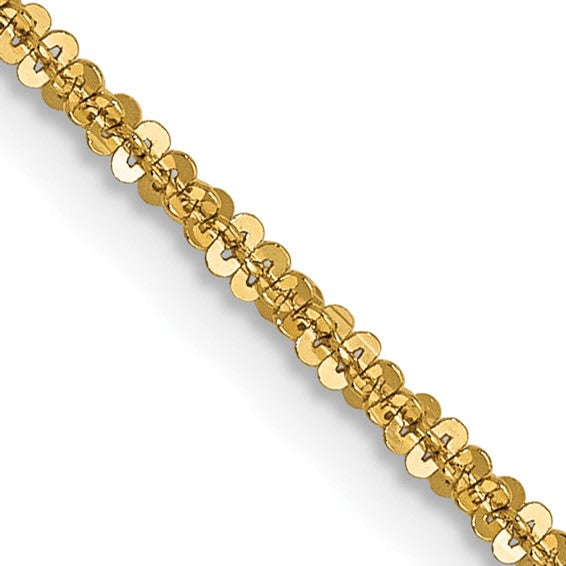 14KT Yellow Gold 1.5mm Cyclone Chain