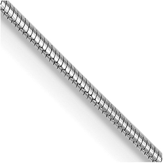 14kt White Gold .8mm Round Snake Chain