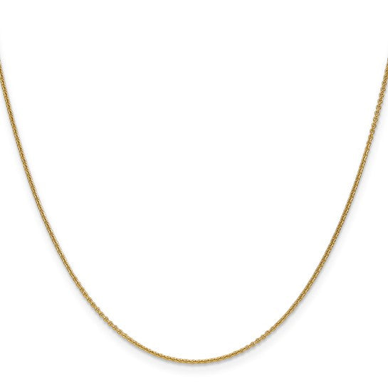 14kt Yellow Gold 1.1mm Round Cable Chain