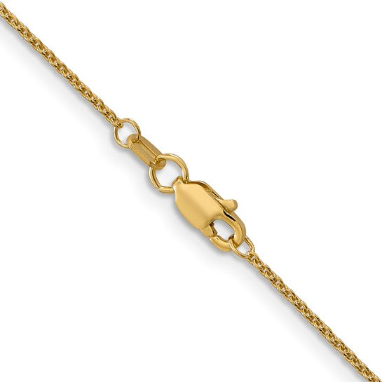 14KT Yellow Gold 1.1mm Round Cable Chain