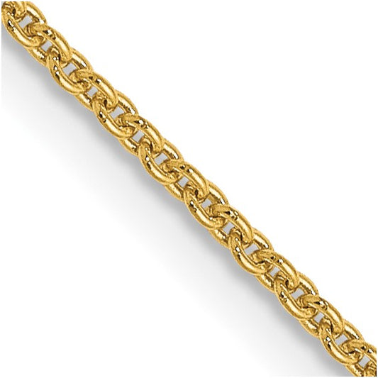 14KT Yellow Gold 1.1mm Round Cable Chain