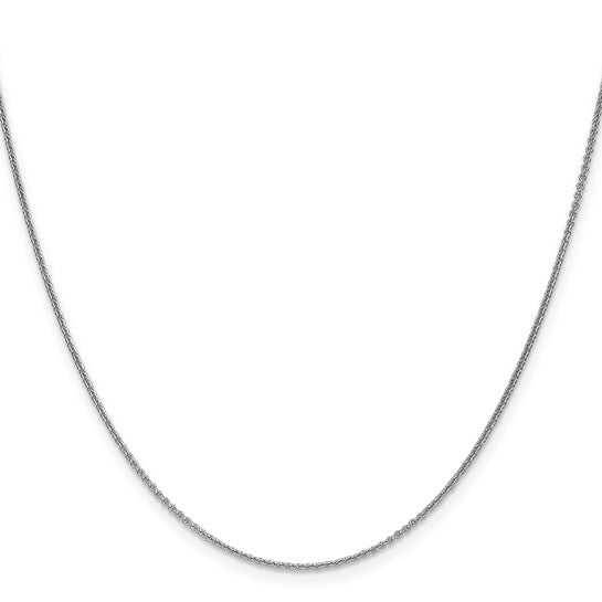 14KT White Gold 1.1mm Round Cable Chain