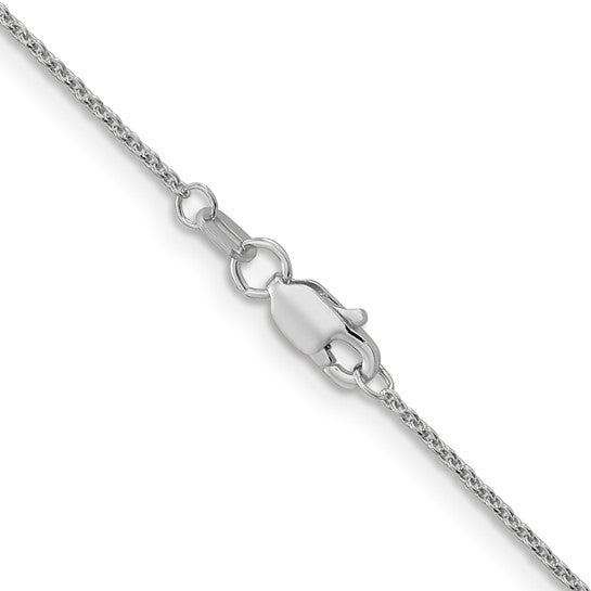 14KT White Gold 1.1mm Round Cable Chain