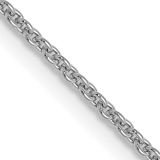 14KT White Gold 1.1mm Round Cable Chain