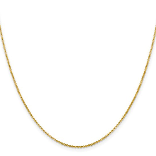 14KT Yellow Gold 1.4mm Flat Cable Chain