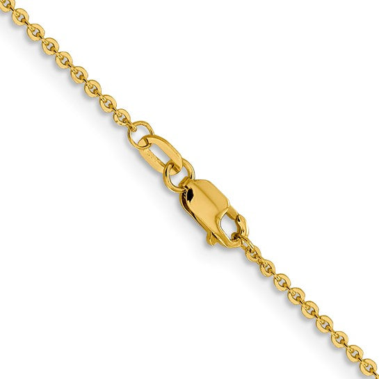 14KT Yellow Gold 1.4mm Flat Cable Chain