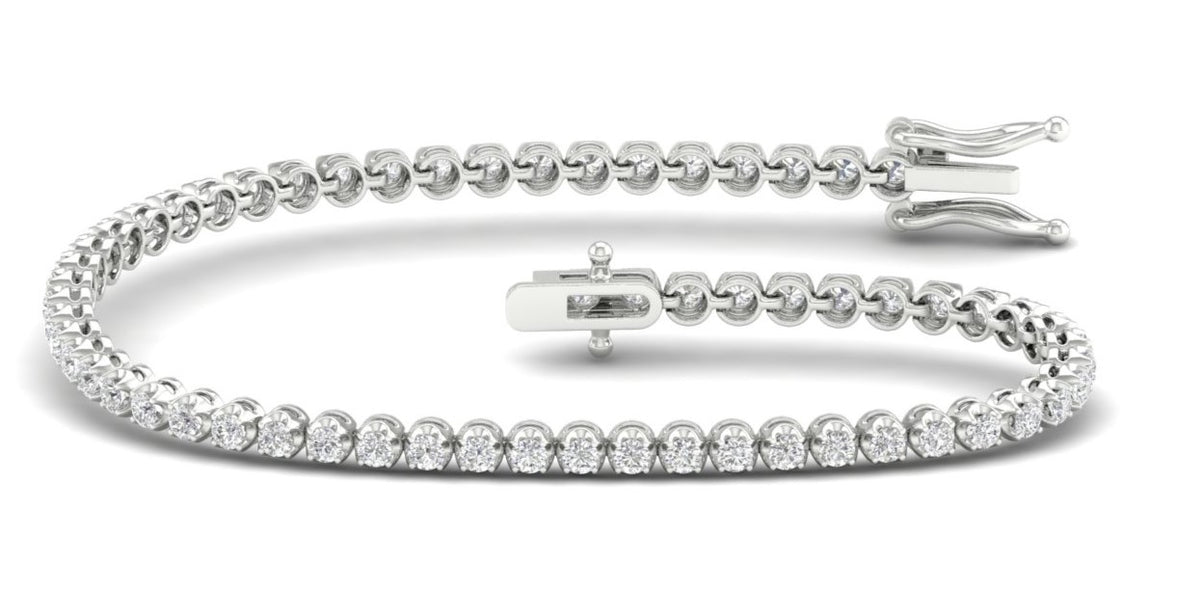 14KT WHITE GOLD 5 CTW  ROUND SHAPE LAB DIAMOND BRACELET