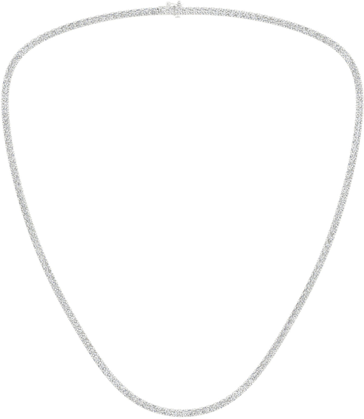 14KT WHITE GOLD 7 CTW ROUND SHAPE LAB DIAMOND NECKLACE GRADUATED 17 INCH