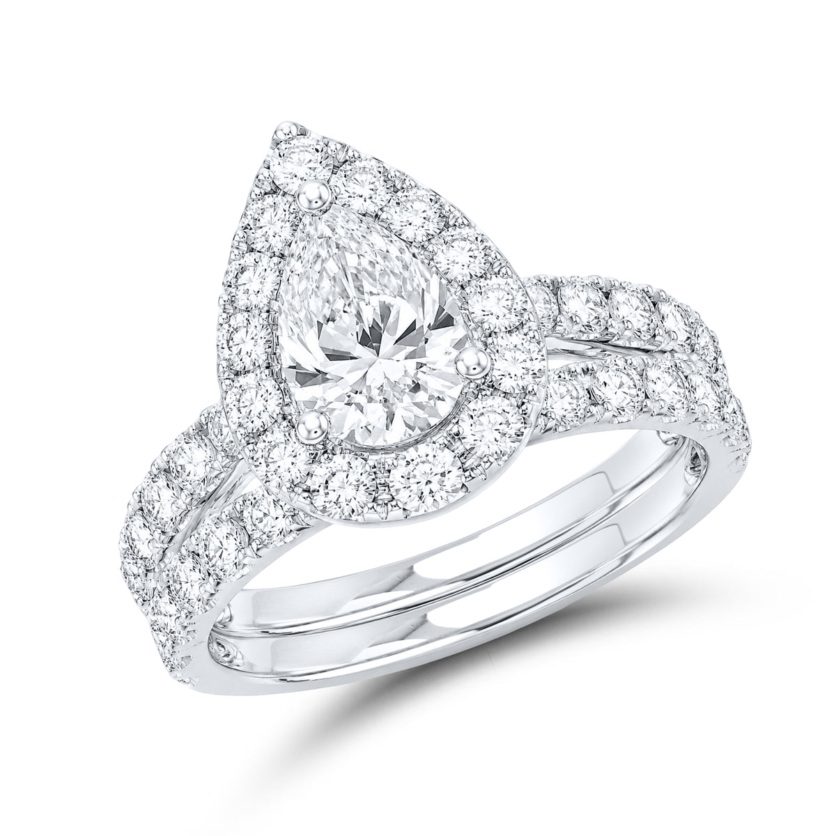 14kt White Gold 3.00 ctw Lab Diamond Ring Set